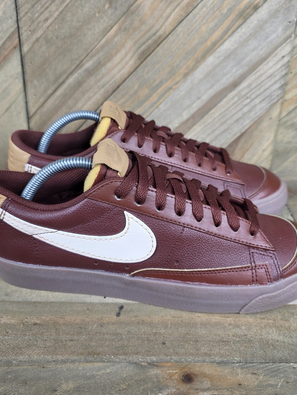 Nike Blazer Low 77 EMB Inspected By Swoosh Mens Athletic Sneakers Size 9 Brown